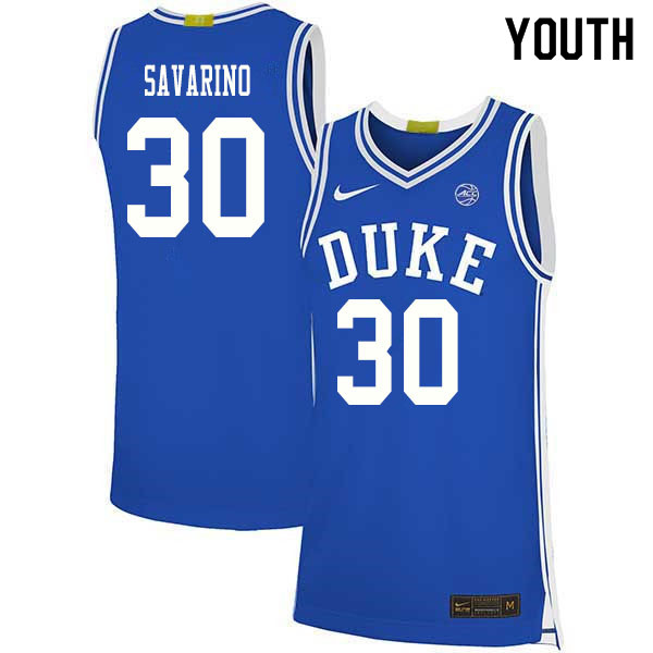 2020 Youth #30 Michael Savarino Duke Blue Devils College Basketball Jerseys Sale-Blue